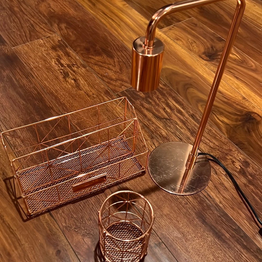 Rose Gold Desk Accessories